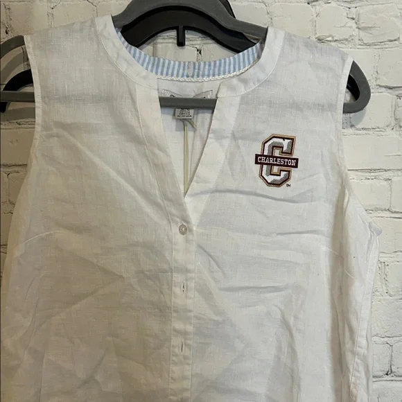 College of Charleston White Sleeveless Top - Picture 5 of 6